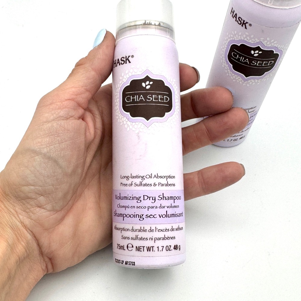 HASK Chia Seed Volumizing Dry Shampoo 1.7 oz Set of 2 Oil Absorbing Sulfate Free - Picture 2 of 5